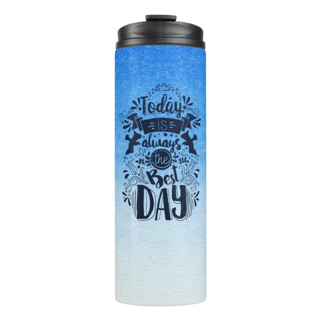 Ombre Blue and white Dive into dreamy hues Thermal Tumbler (Front)