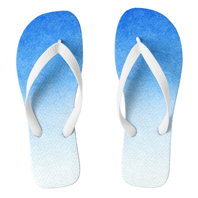 Ombre Blue and white Dive into dreamy hues Thongs (Footbed)