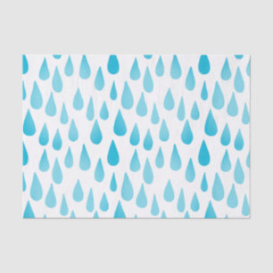 Ombre Blue Falling Raindrops Tissue Paper