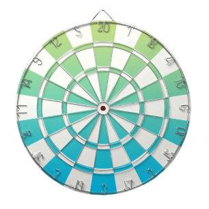 Ombre Blue Green And White Dartboard