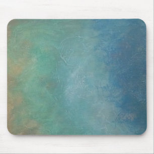Ombre Blue Green Sea Abstract Painting Mouse Pad