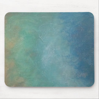 Ombre Blue Green Sea Abstract Painting Mouse Pad