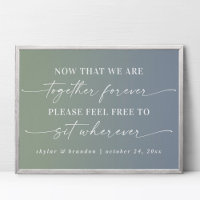 Ombre Blue & Green Seating Wedding Ceremony Sign