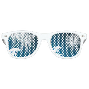 OMBRÉ BLUE TROPICAL PALMS RETRO SUNGLASSES