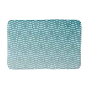 Ombre Blue waves Bath Mat