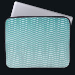 Ombre Blue waves Laptop Sleeve<br><div class="desc">A modern ombre blue design,  with a calming and zen wavy pattern,  reminiscing of the ocean waves. Perfect for a nautical decor.</div>