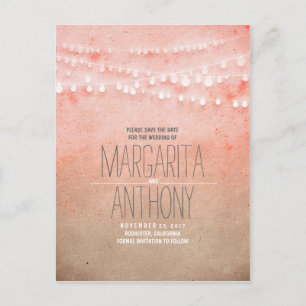 Ombre blush pink elegant save the date postcards