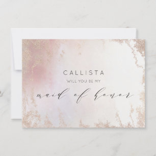 Ombre Blush Pink Frost Maid of Honour Proposal Car