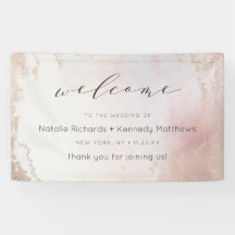 Ombre Blush Pink Frosted Foil Wedding Welcome