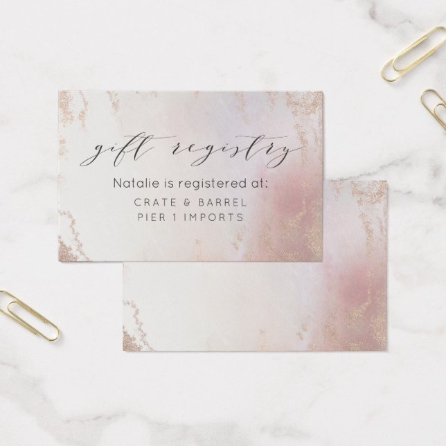 Ombre Blush Pink Frosted Gift Registry Insert Card (Office)