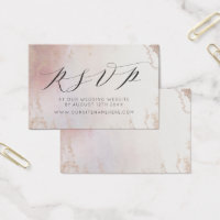 Ombre Blush Pink Frosted Website RSVP Insert Cards