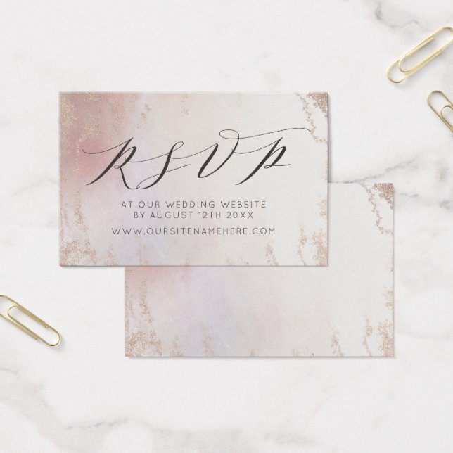 Ombre Blush Pink Frosted Website RSVP Insert Cards (Office)