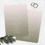 Ombre Blush Pink & Green Wedding Ceremony Program<br><div class="desc">Simple Ombre Blush Pink & Green Wedding Ceremony Program. This modern minimal Order of Services Card is simple classic and elegant with a subtle ombre gradient fade and a pretty signature script calligraphy font with tails. Shown in the new Colorway. Available in several colour options, or feel free to edit...</div>