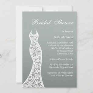 Ombre Bridal Shower Invitation in Paloma Grey