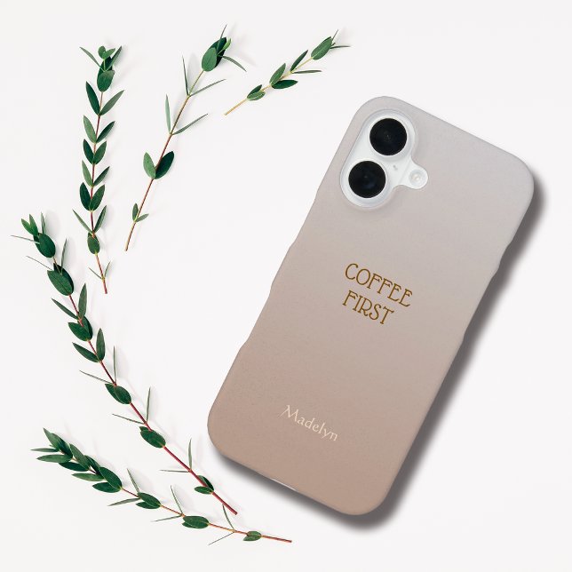 Ombre Brown Personalise Quote & Name Iphone Case (Creator Uploaded)