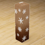 Ombre Burlap Holiday Wine Box<br><div class="desc">Crisp white snowflakes on an illustrated burlap background decorates this box,  giving it a festive holiday look.</div>
