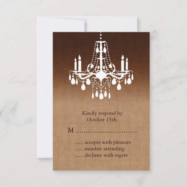 Ombre Chandelier RSVP Card (Front)
