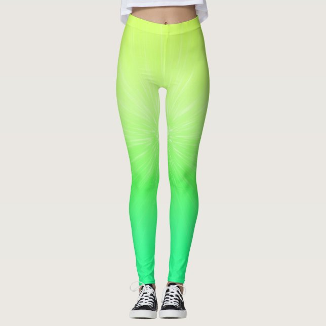 Ombre Chartreuse to Neon Green Leggings (Front)
