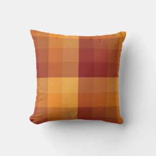 Ombre Chequered Blocks Autumn colours Cushion