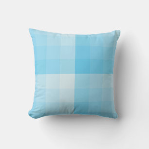 Ombre Chequered Blocks Turquoise Cushion