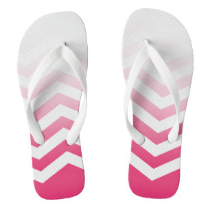 Ombre Chevron Style!   fuchsia white Thongs