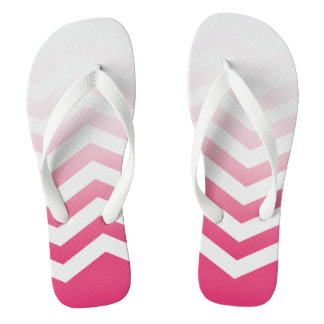 Ombre Chevron Style! | fuchsia white Thongs