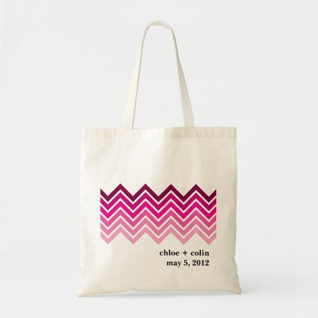 Ombre Chevron - Welcome/Out of Town Tote Bag (Front)