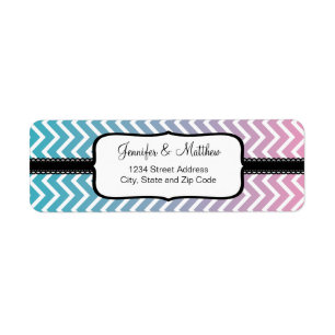 Ombrè Chevron Zigzag Stripes Return Address Label