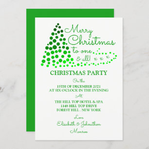 Ombré Christmas Tree, Christmas Party Invitation