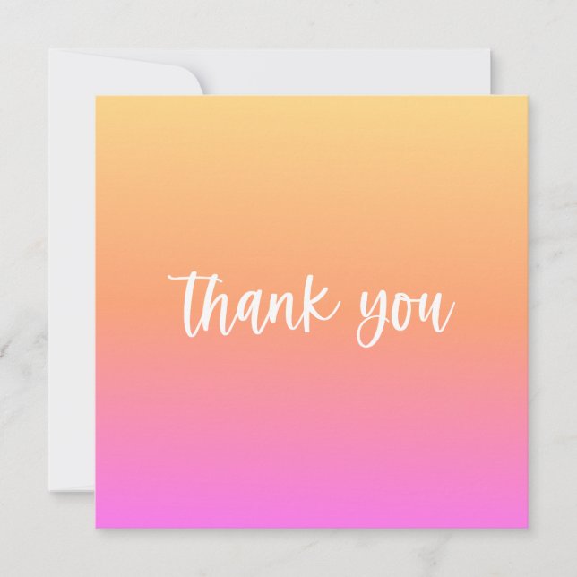 Ombre colourful thank you card (Front)