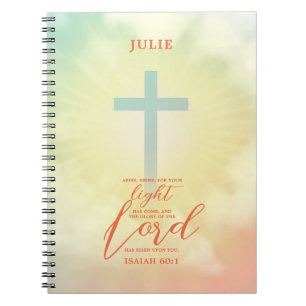 Ombre Cross Scripture Personalised Notebook