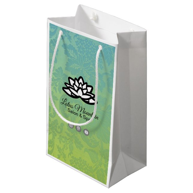 Ombre Damask Customizable Shopping Bag (Front Angled)