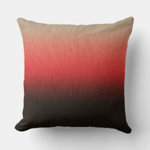 Ombre Dark Brown Coral Red Almond Cushion