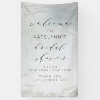 Ombre Dusty Blue Frosted Bridal Shower Welcome