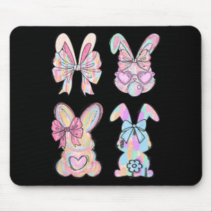 Ombré Easter Day Cute Bunny Rabbit Face Tie Dye Gl Mouse Pad