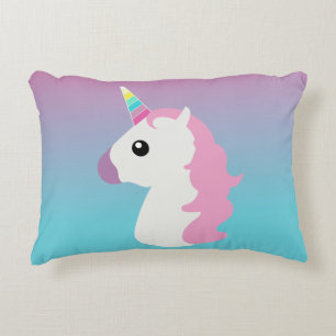 Ombre Emoji Unicorn Pillow