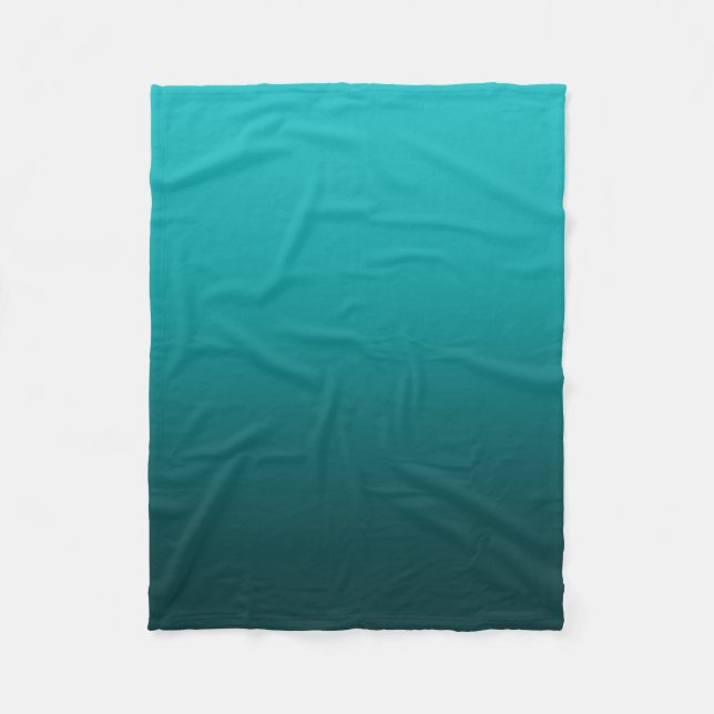 Ombre Fade | teal Fleece Blanket (Front)