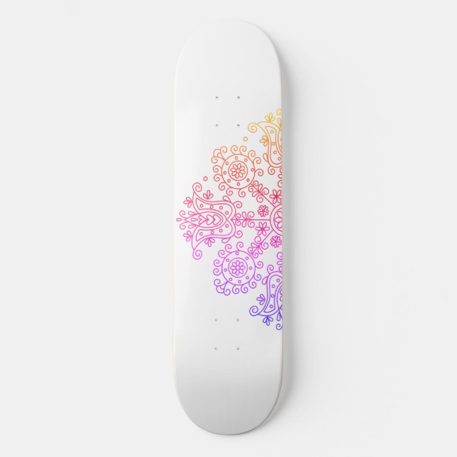 Ombre flower  skateboard (Front)