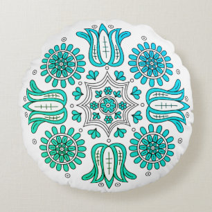 Ombre Folk Round Cushion