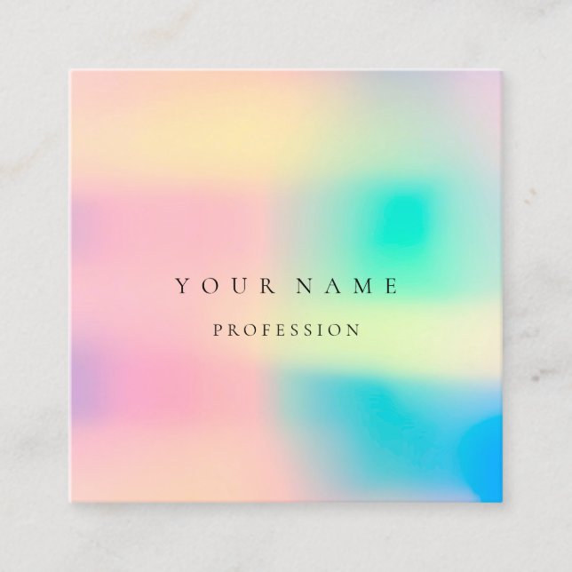 Ombre Framed Simply Professional Holograph Ombre Square Business Card (Front)