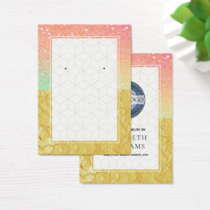 Ombre Glitter Gold Rainbow Earring Display Cards