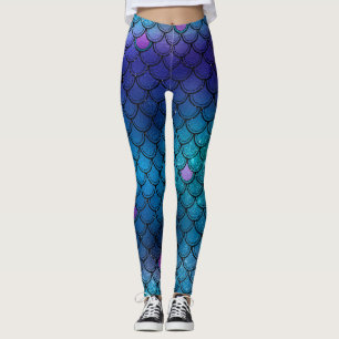 Ombre Glitter Mermaid Scales Leggings