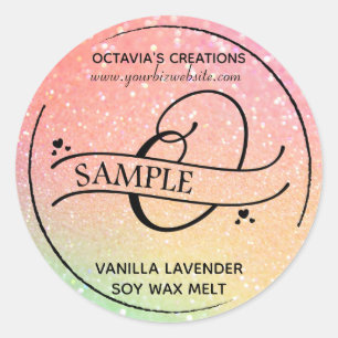 Ombre Glitter Monogram O Sample Product Classic Round Sticker