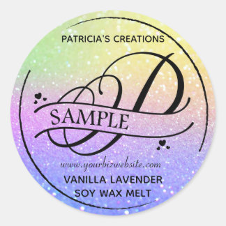 Ombre Glitter Monogram P Sample Product Classic Round Sticker