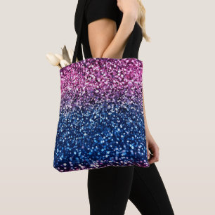 Ombre Glitter Purple Blue Tote Bag