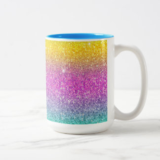 Ombre Glitter, Rainbow, Candy Floss, Summer Mug