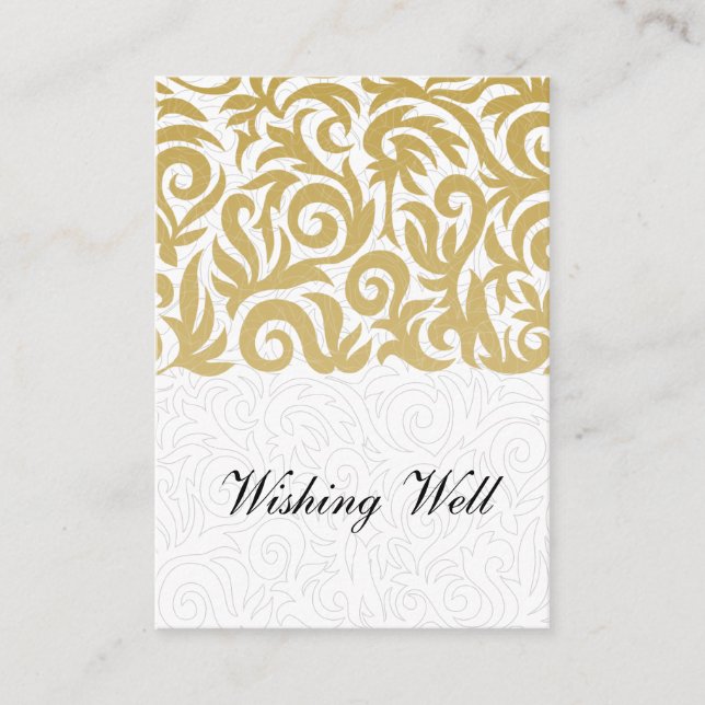 ombre gold and Black Swirling Border Wedding Enclosure Card (Front)