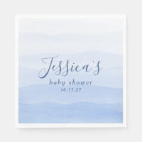 Ombre Gradient Dip Dye Blue Baby Shower