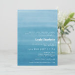 Ombre Gradient Dip Dye Ocean Blue Bat Bar Mitzvah Invitation<br><div class="desc">Custom Ombre Gradient Dip Dye Ocean Blue Bat or Bar Mitzvah Invitation</div>