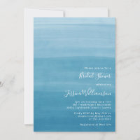 Ombre Gradient Dip Dye Ocean Blue Bridal Shower